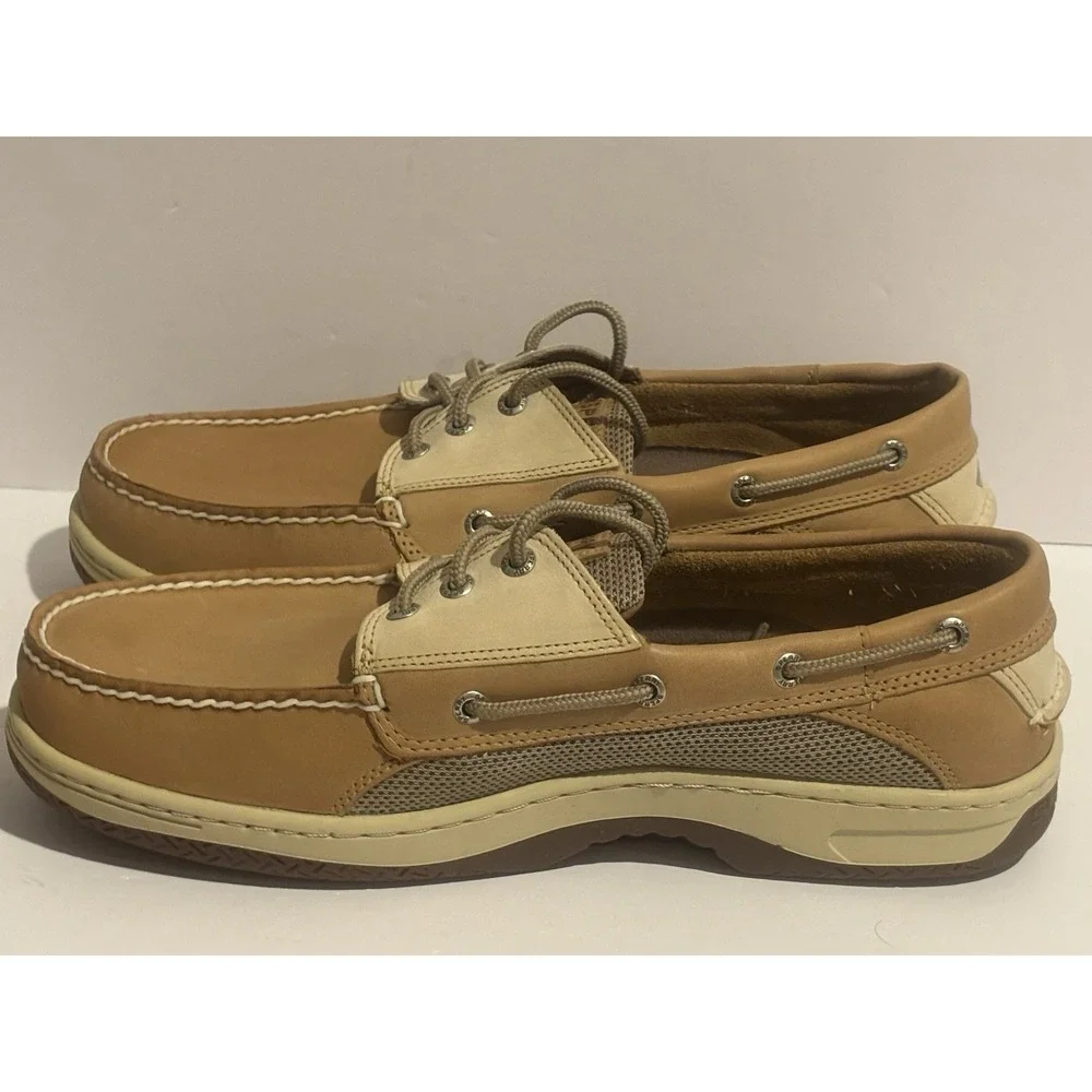 Speery Top Sider Men's Billfish 3 Eye Boat Deck Shoe Tan Brown Size 11.5 Leather